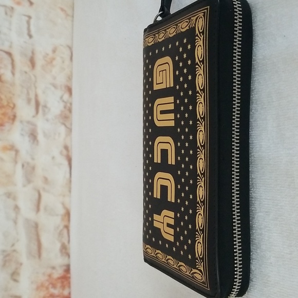 New Gucci Guccy Script Zip-Around Wallet - Picture 8 of 16
